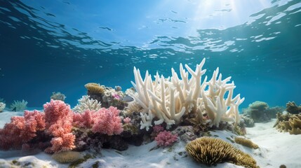 Fototapeta na wymiar coral reef bleaching event generative ai