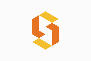 geometric s letter premium logo vector template