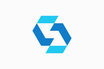 geometric s letter premium logo vector template