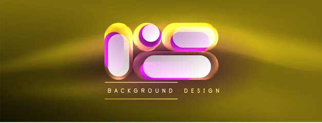 Neon circle abstract background. Template for wallpaper, banner, presentation, background