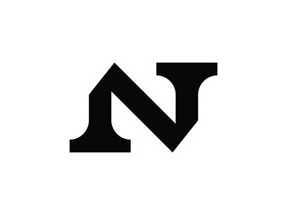 monogram letter N logo design