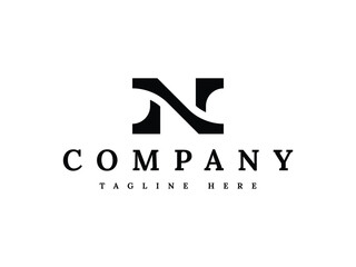 monogram letter N logo design