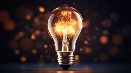 light bulb glowing brightly against a dark background, representing the spark of a new idea or innovation generative ai