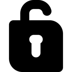 vector open padlock icon, for smart phone, security, web, protection, and user interface