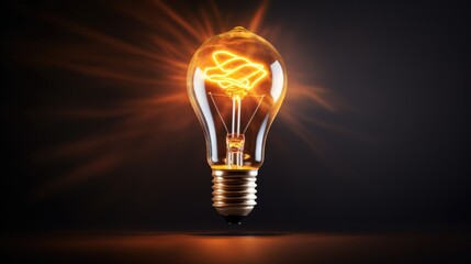 light bulb glowing brightly against a dark background, representing the spark of a new idea or innovation generative ai