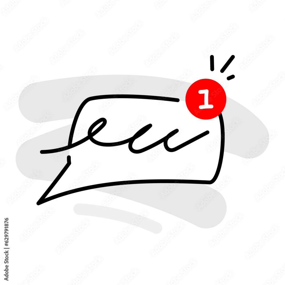 Poster hand drawn of get message notification concept illustration linear design vector eps10. modern graph