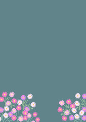 コスモスの花のイラスト背景素材