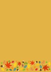 秋の紅葉と銀杏のフレームイラスト素材