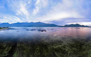 Sunsets in Lap An lagoon, Thua Thien Hue province, Vietnam.