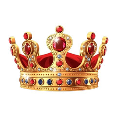 royal gold crown with precious stones and jewelry, Prince crown, King Crown, Generative ai