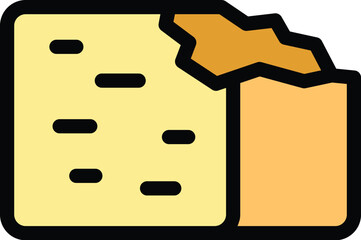 Unhealthy food icon outline vector. Eating soy. Binge legume color flat