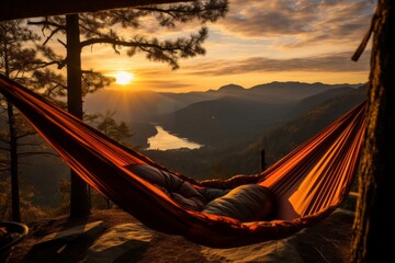  Camping Hammock With A Stunning View, Generative AI