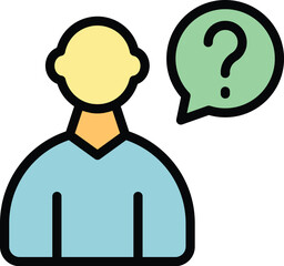 Student question icon outline vector. Study education. University building color flat