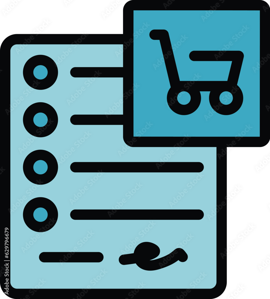 Poster order write icon outline vector. claim job. data report color flat