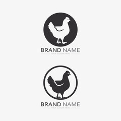 chicken logo  rooster and hen logo for poultry farming  animal logo vector illustration design