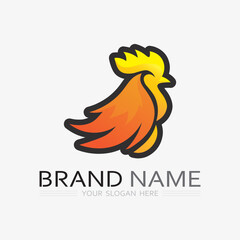 Fototapeta na wymiar chicken logo rooster and hen logo for poultry farming animal logo vector illustration design