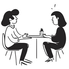 Table Talk: Engaging in Cross-Table Conversation - Line Art