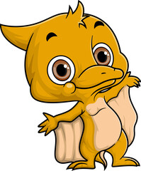 Cartoon funny little pterosaurs with welcome pose © HERMANTO