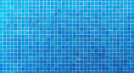Blue mosaic tiles texture for background