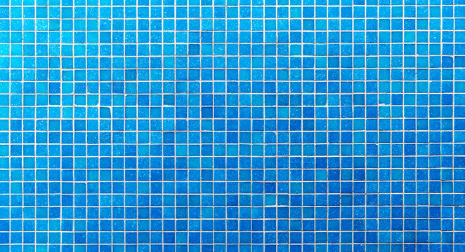 Blue mosaic tiles texture for background