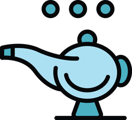 Lotus zen icon outline vector. Calm meditate. Online stay color flat