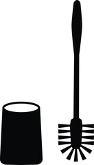 Toilet brush icon. Broom toilet brush sign. Cleaner bathroom symbol. flat style.