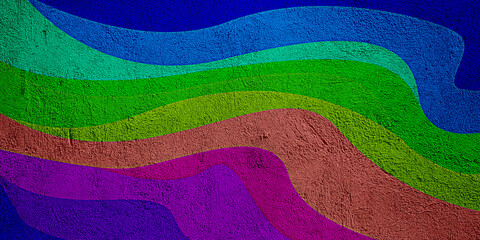 abstract seamless wave colorful texture modern rainbow wall paint texture pattern background illustration © abstractworld