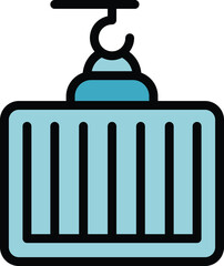 Cargo parcel box icon outline vector. Delivery truck. Courier order color flat