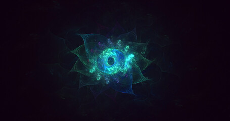 3D rendering abstract colorful fractal light background
