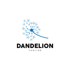 Obraz premium Dandelion Logo, Vector Plant Dandelion flower, Design Icon Template