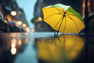 umbrella in the rain. generative ai