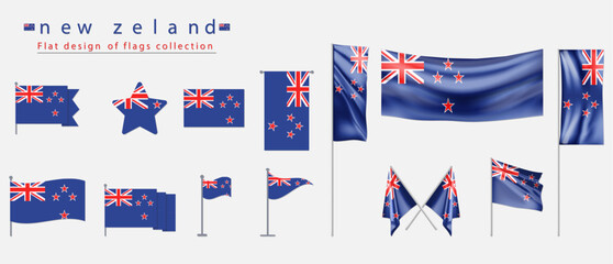 New Zeland flag, flat design of flags collection
