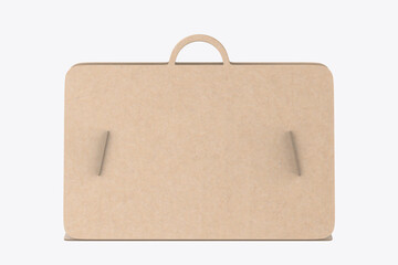 Corrugated Carton Bag  with Handles Mockup Isolated On White Background. 3d illustration