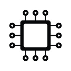 CPU computer chip vector icon