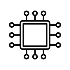 CPU computer chip vector icon