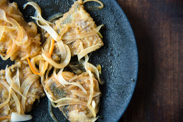 アジのマリネ　Marinated horse mackerel
