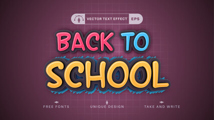 Back to School - Editable Text Effect, Font Style