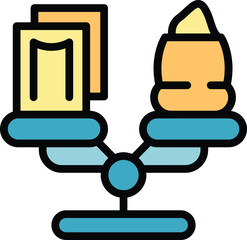 Balance scales icon outline vector. Hall event. Expo stand color flat