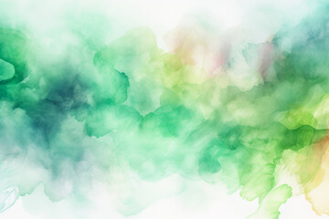 Green watercolor background.