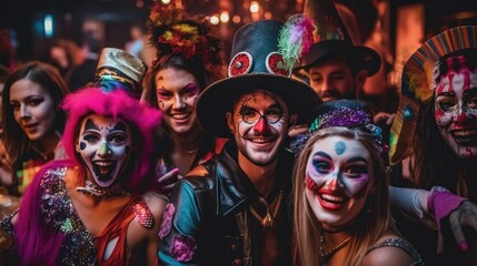 group of people in the halloween party