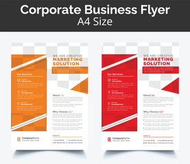 Corporate Business Flyer poster pamphlet brochure cover design layout background, two colors scheme, vector template in A4 size