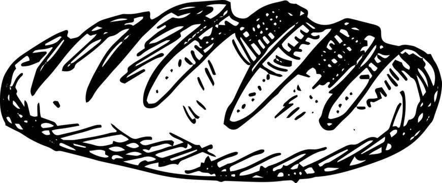 recommend clip art: Loaf doodle style vector isolated illustration. Loaf of bread hand drawn sketch 