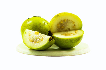 Guavas are a magical fruit. The pale yellow or light green guavas are the ripest