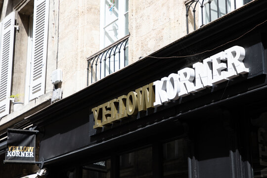 Yellow Korner logo sign and brand text YellowKorner facade chain shop of limited edition art photography store entrance