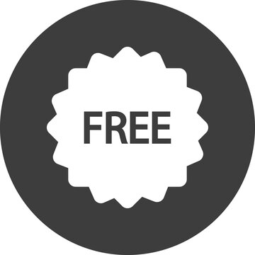 free tag icon in black circle.