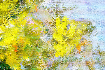 Colorful abstract oil painting art background. Texture of canvas and oil.