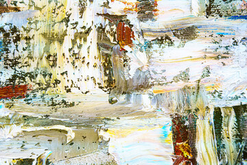 Colorful abstract oil painting art background. Texture of canvas and oil.