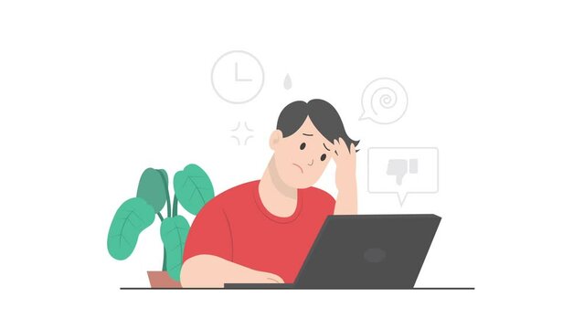 Office working in responsibilities animation.