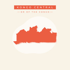 Vector illustration vector of Kongo Central map Democratic republic of the Congo