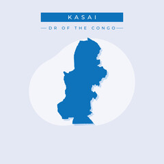 Vector illustration vector of Kasai map Democratic republic of the Congo